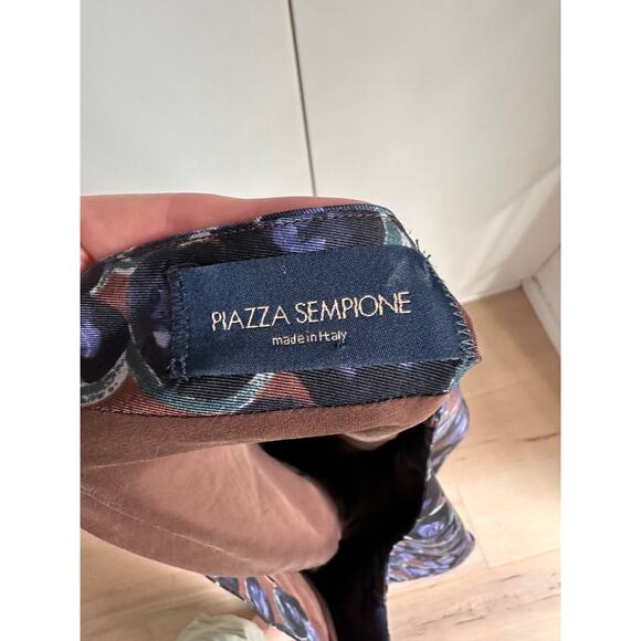 Designer Piazza Sempione Silk Shift Dress Puple Black Size Knee Length Cocktail - Picture 2 of 10